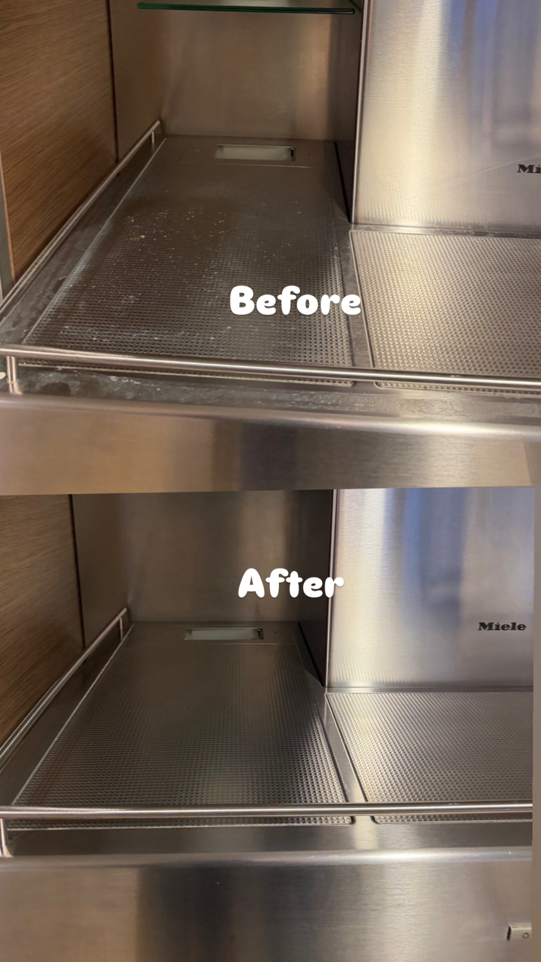Before and after kitchen appliance deep clean by ARS Pro Clean in Vancouver